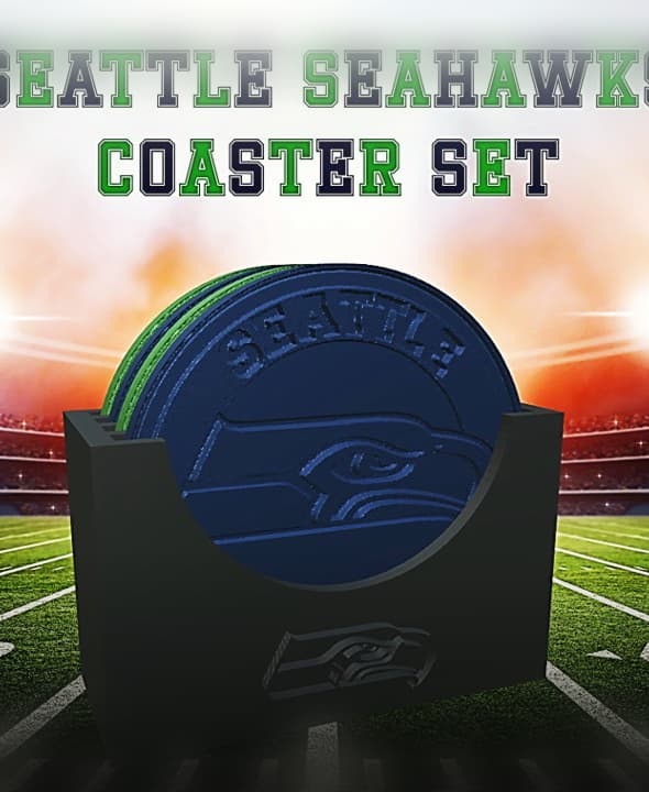 Seattle Seahawks Coaster Set (NFL) 3d model