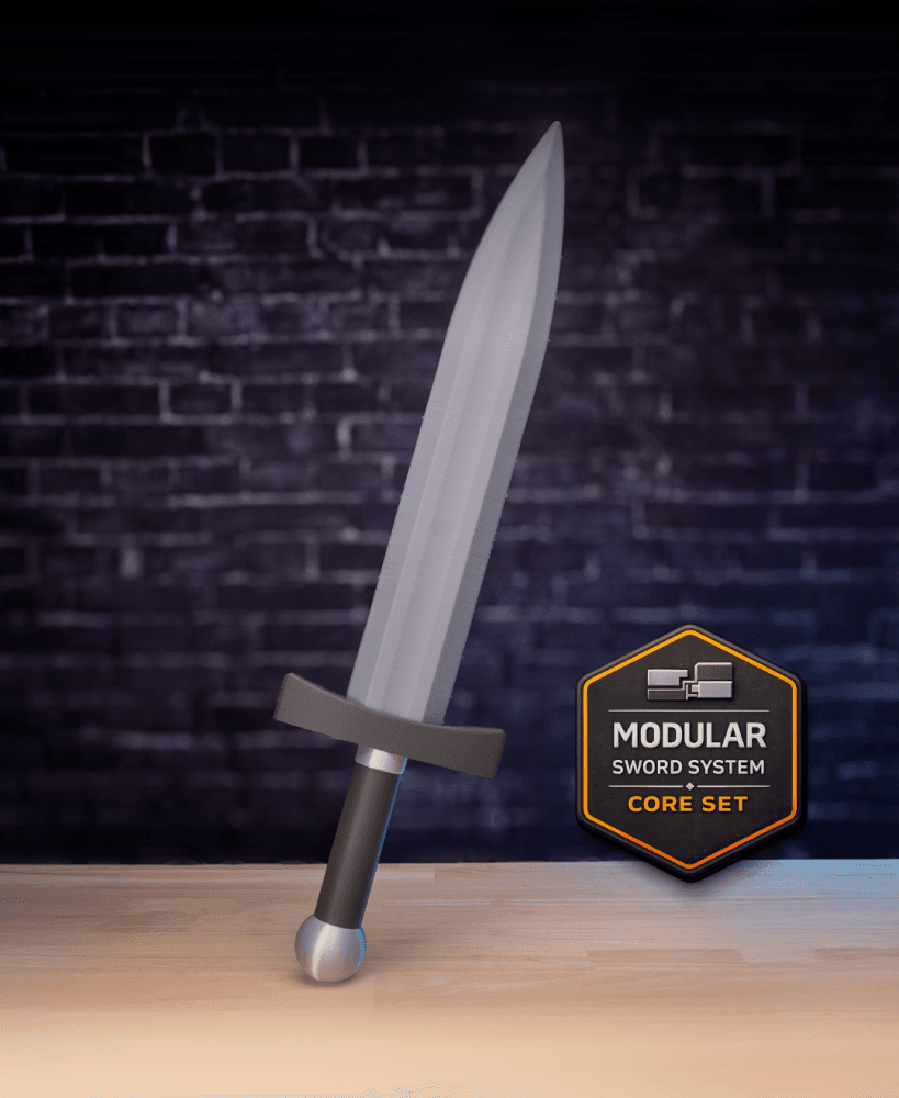 Core Modular Sword - Cosplay Prop Kit | No Supports, No AMS, No Glue 3d model