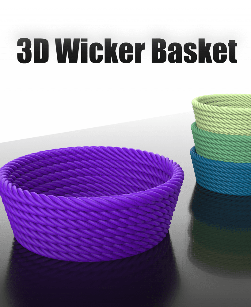 Wicker Basket, 3D Rope Bowl, Mesh Decor and for Jewelry; Keys; Accessory; Small Items; etc 3d model