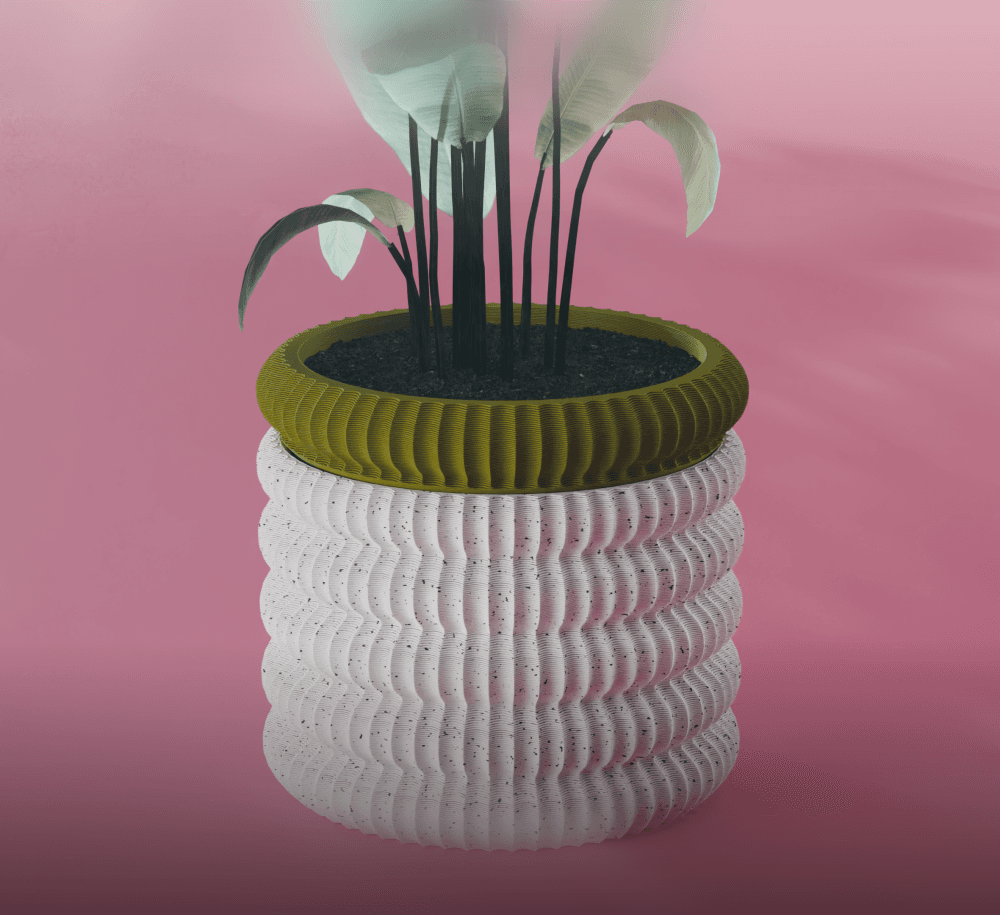 Sora Planter Pot, Scalloped Reverse | Small, Medium, Large | Self Watering and Drip Tray 3d model