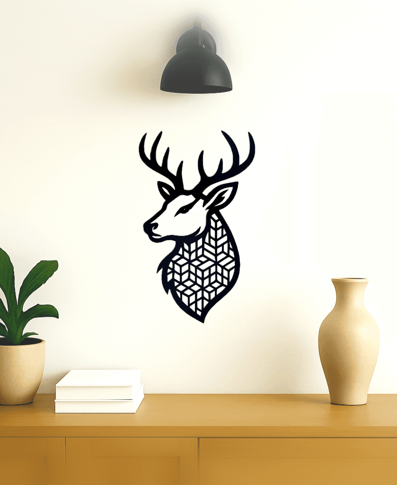 Décoration murale de cerf lowpoly 3d model
