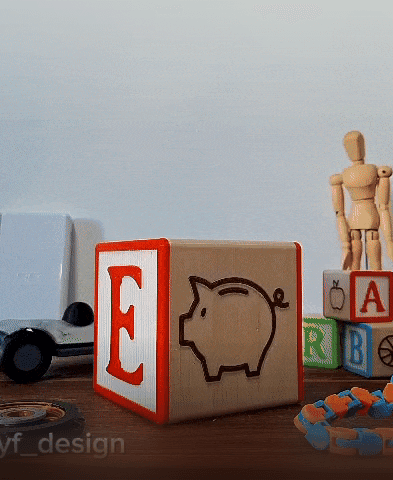 Alphabet Cube Piggy Bank 3d model