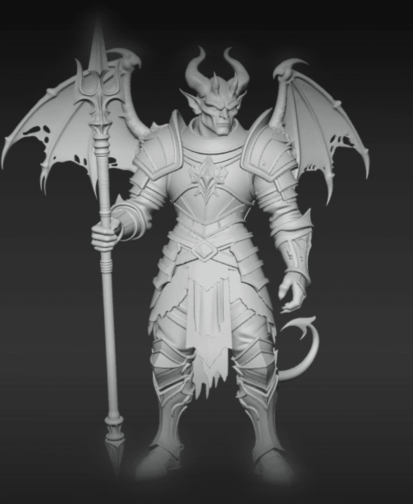 Demon Warrior with Trident ( FREE ) 3d model