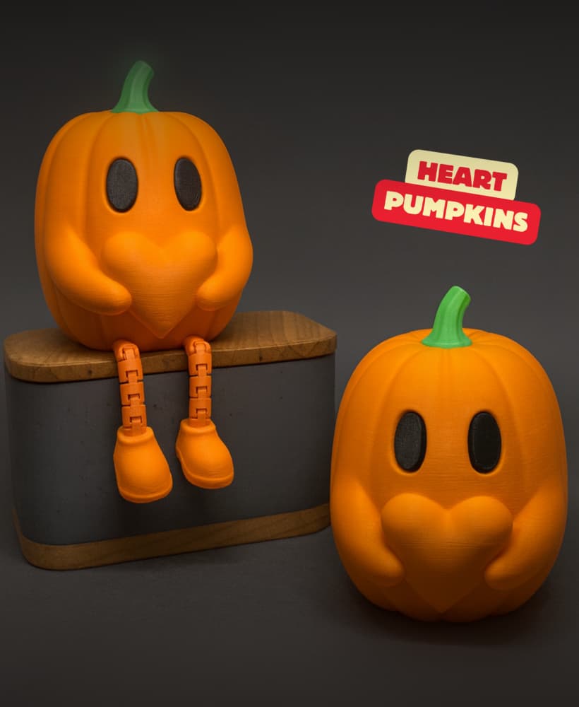 HEART PUMPKINS ARTICULATED / HALLOWEENDECOR 3d model