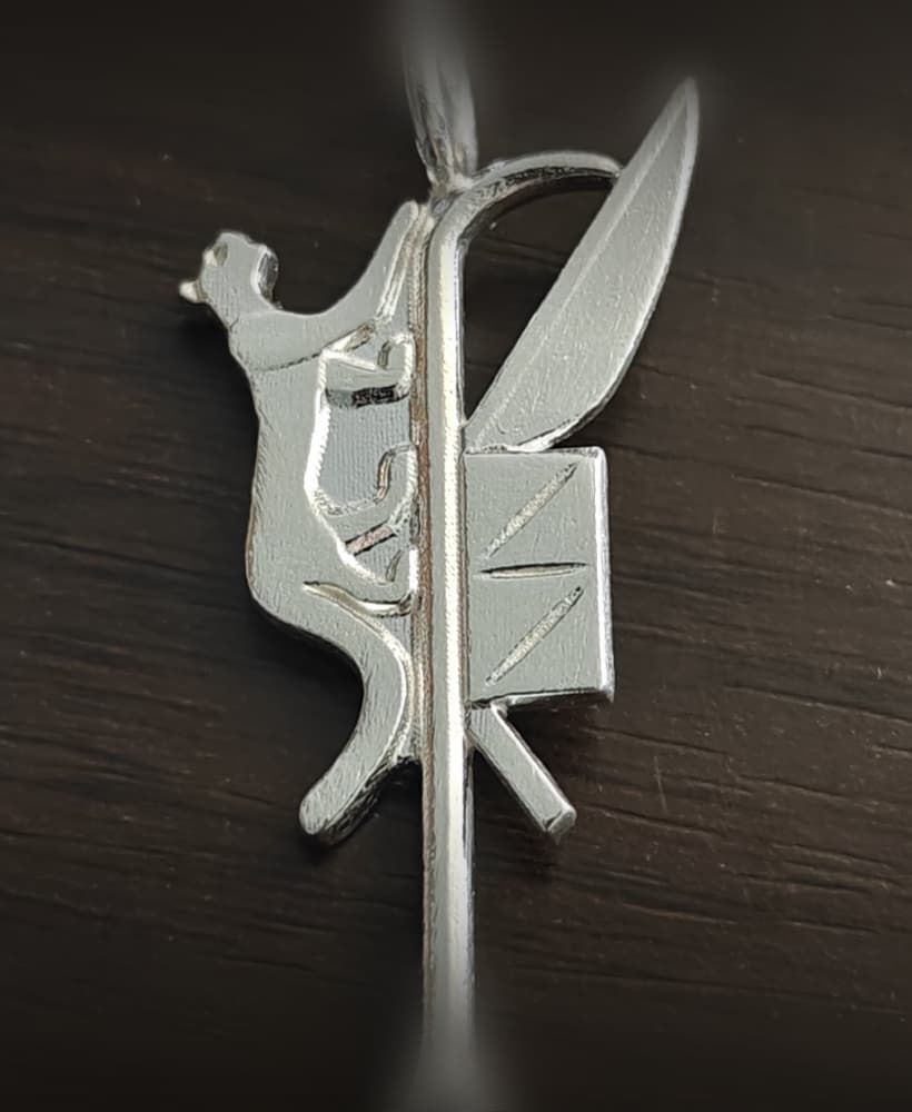Mafdet Amulet - Polished Silver - 3d model