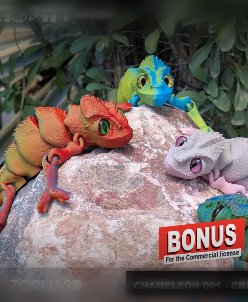 Articulated Chameleon 001 - Craft 3d model