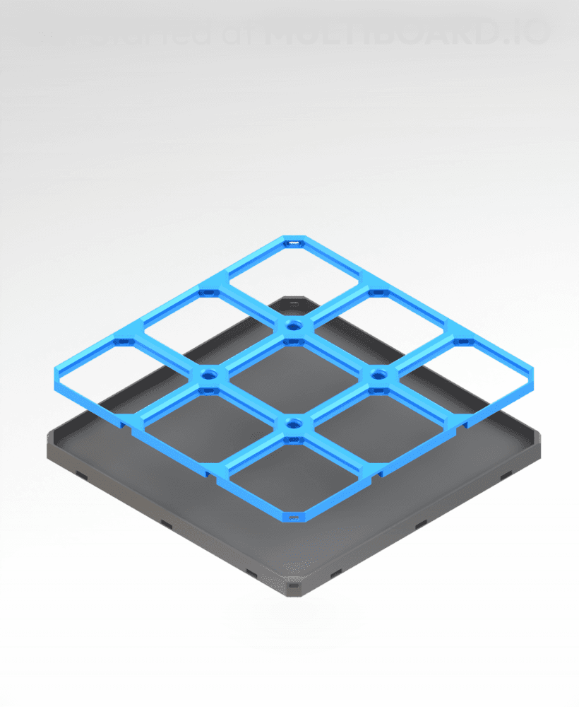 3x3 LU - Drop-In Multibin Panel 3d model