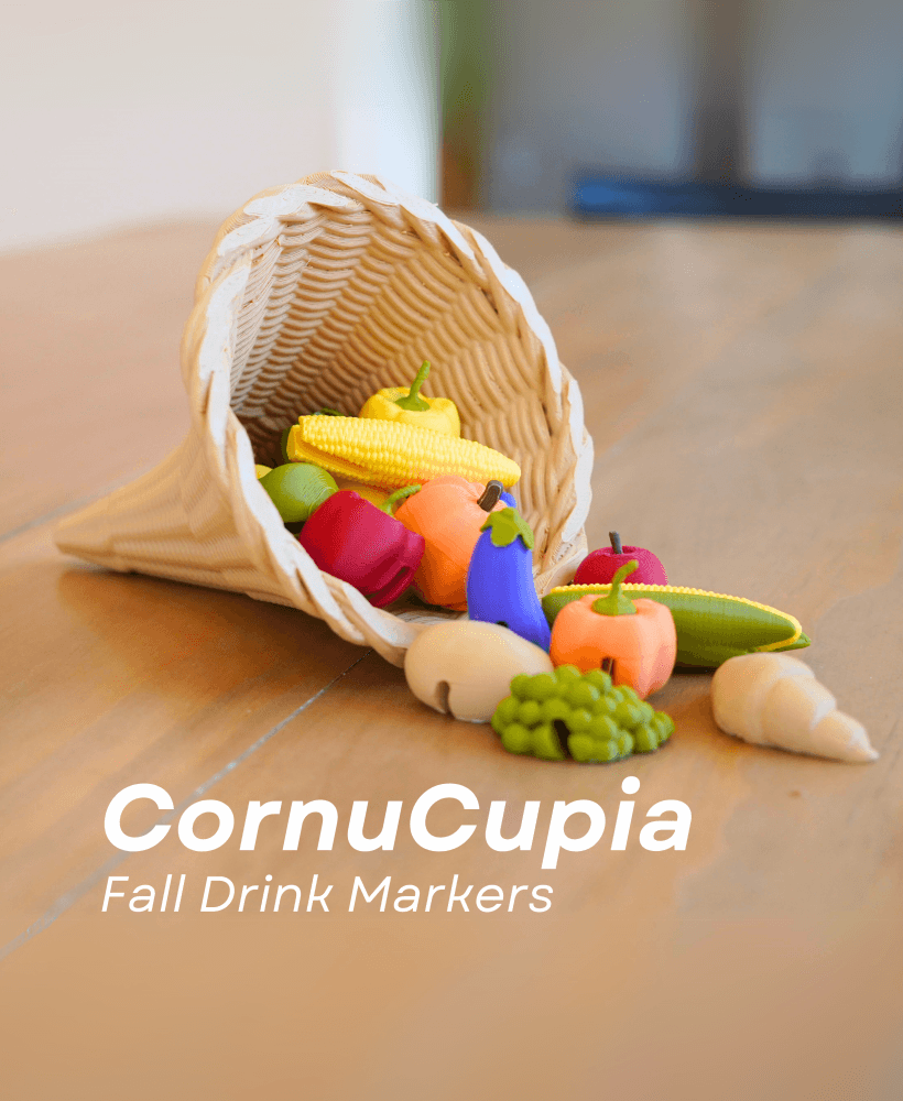 CornuCupia - The Thanksgiving Drink Markers - Fall Themed Food Cup Markers 3d model