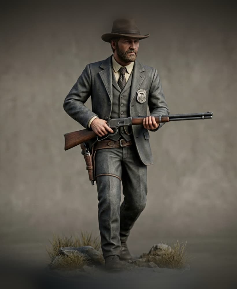 THE OLD WEST - THE DETECTIVE - THE LAWMEN COLLECTION (3D - 50MM STL) 3d model
