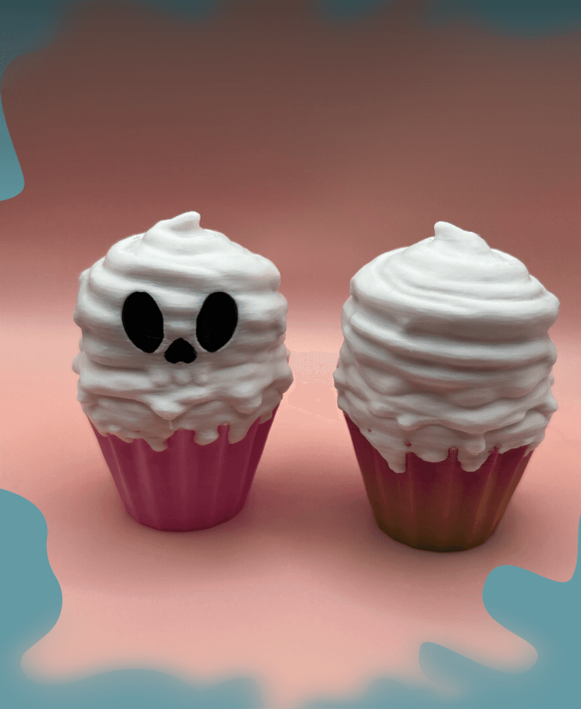 Spooky Skull Cupcake! 3d model