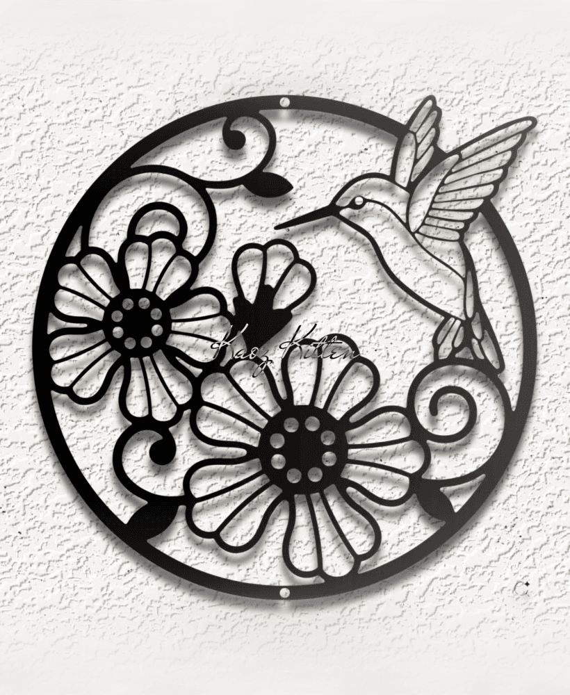 hummingbird flowers gard WALL ART HOME DECORtl 3d model