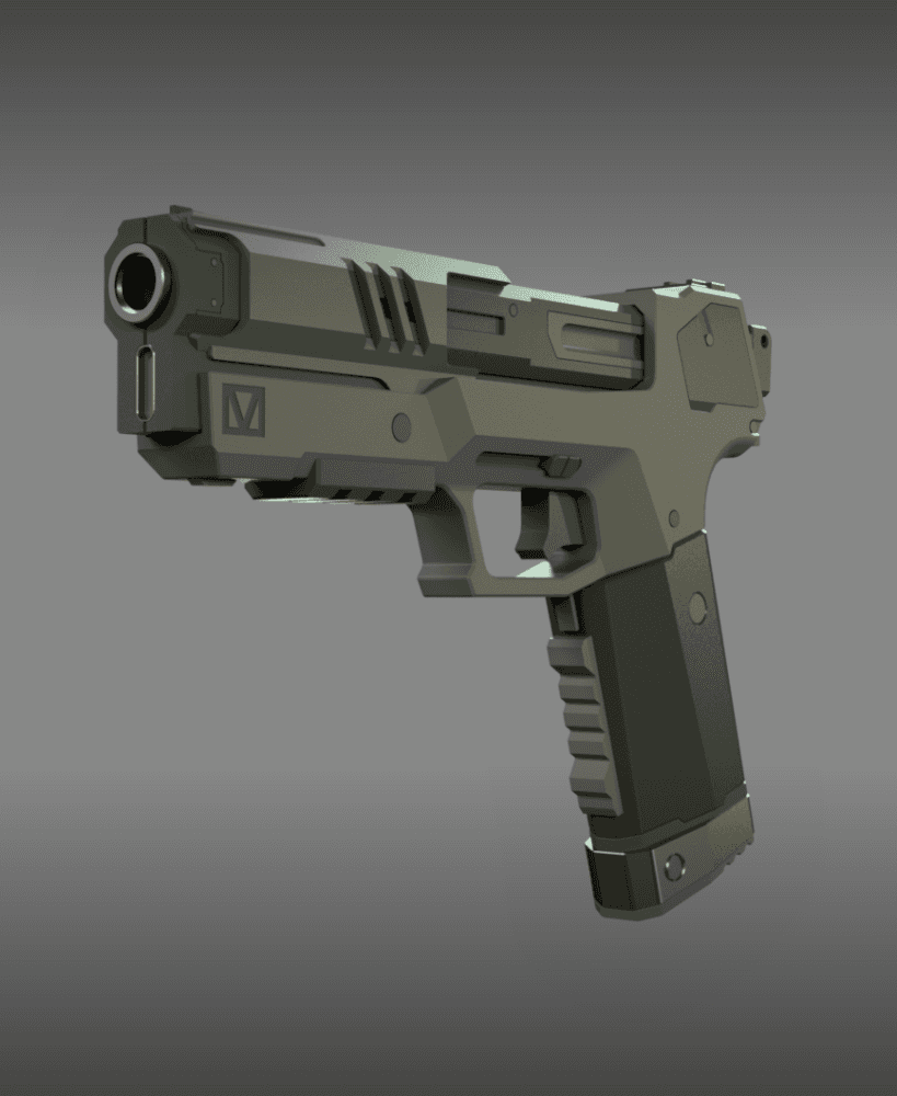 M-76e Omaha Tech Pistol - Militech Cyberpunk 2077 3D Model 3d model