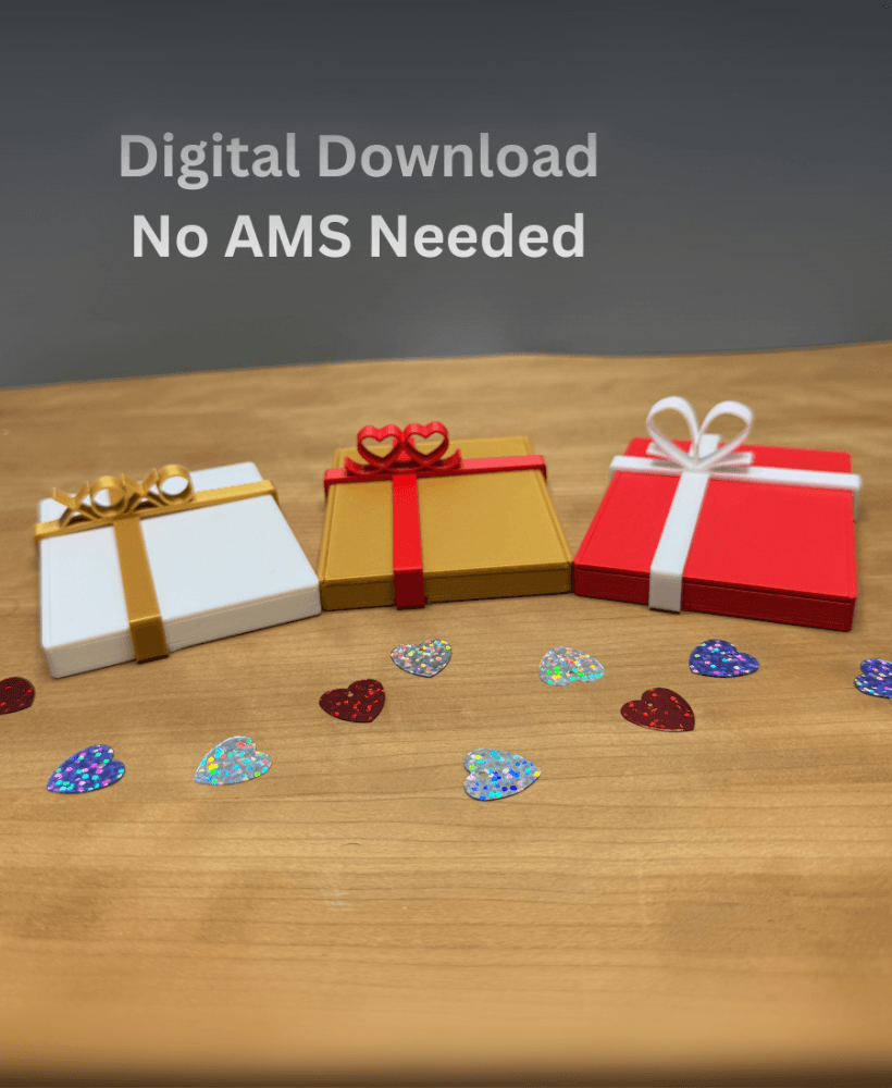 Reusable Valentine Gift Card Holder Gift Card Box STL No AMS Needed 3d model