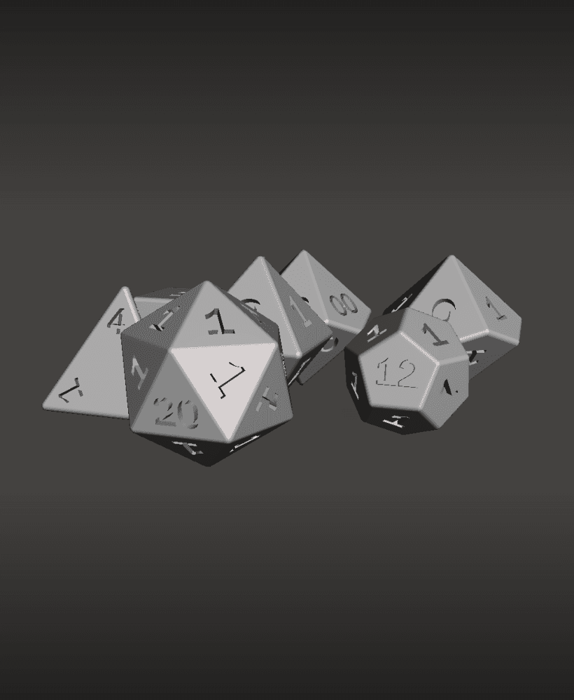 One Twenty Dice Set - Large 3d model