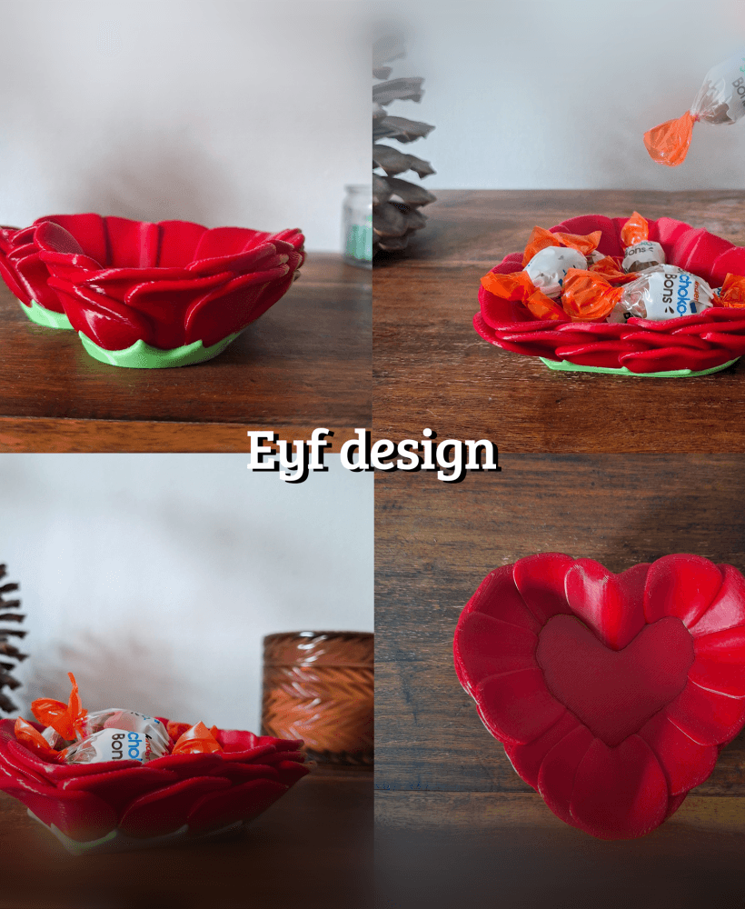 Rose Heart Bowl 3d model