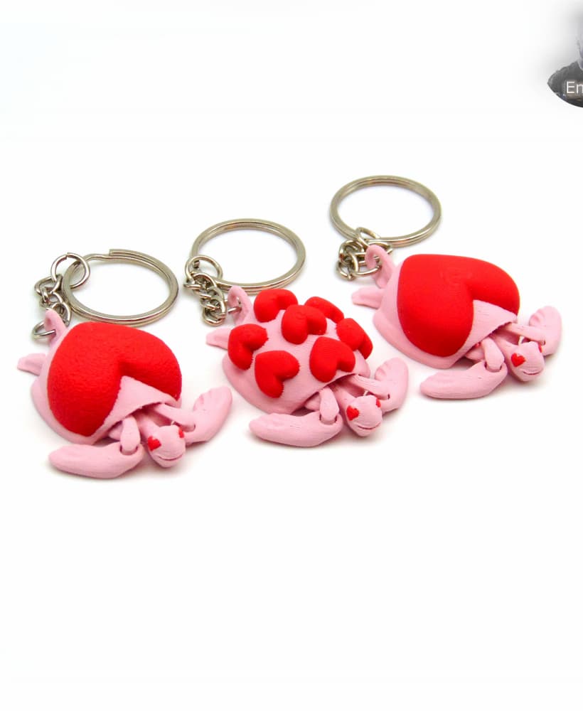 Heart Turtle Keychains 3d model