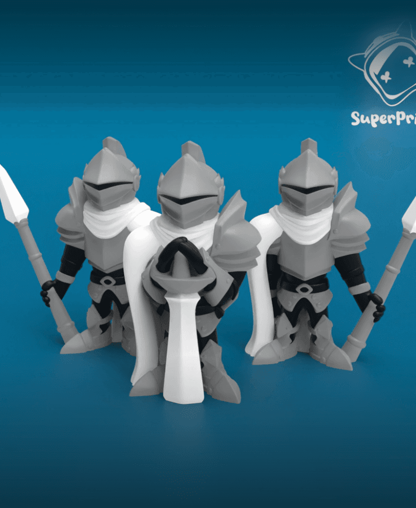 Knights (Guards) - Easy Multicolor FDM RPG Minis (No supports) 3d model