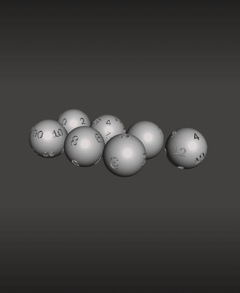 Spherical Dice Set 3d model