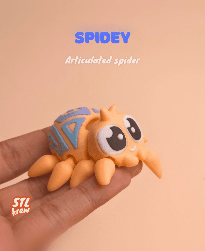 Cute spidey the articulated spider - no support print in place 3d model