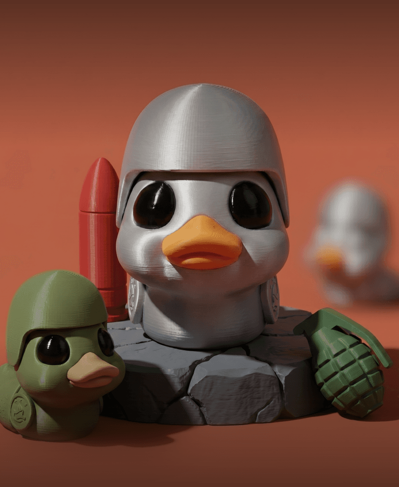 FlexiSlugs Space Mercenary Duck - Flexi Articulated Chibi Slug STL 3d model