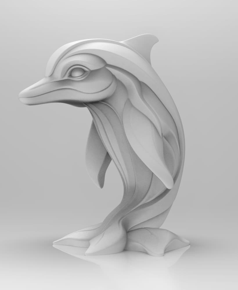 Mystical Dolphin Minimalist Sculpture 3d model
