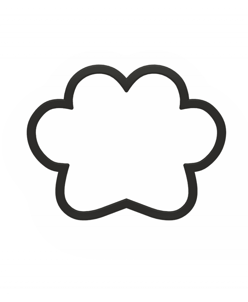 Paw Print Cookie Cutter STL File - 4 inches 3d model