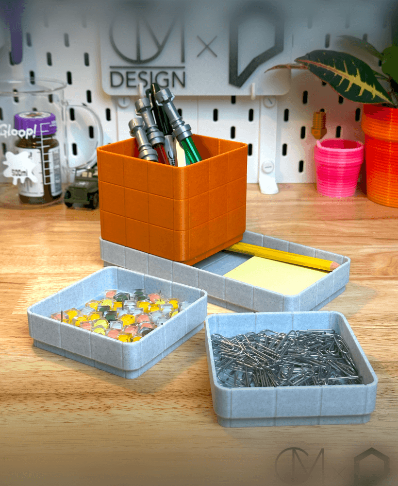 Stackable Tile Desk Organizer 3d model