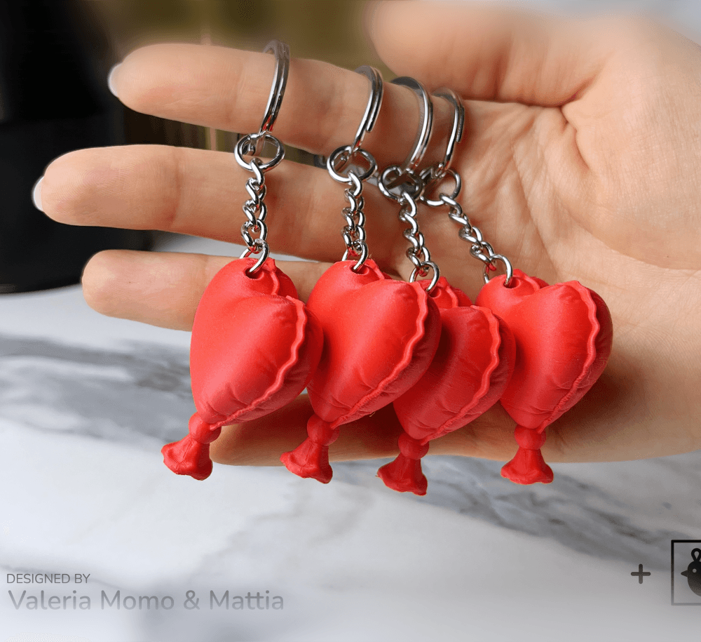 Heart Pillow Keychain: Cutest Carry-Along Ever! 3d model