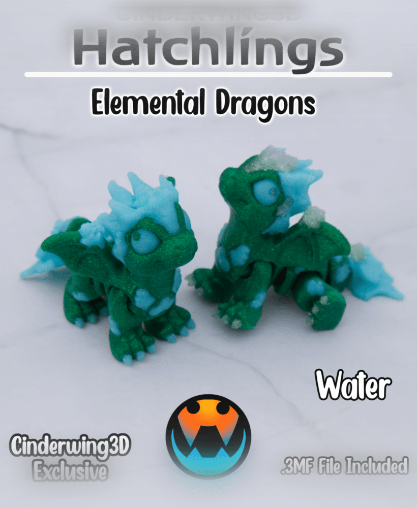 Water Dragon - Hatchling 3d model