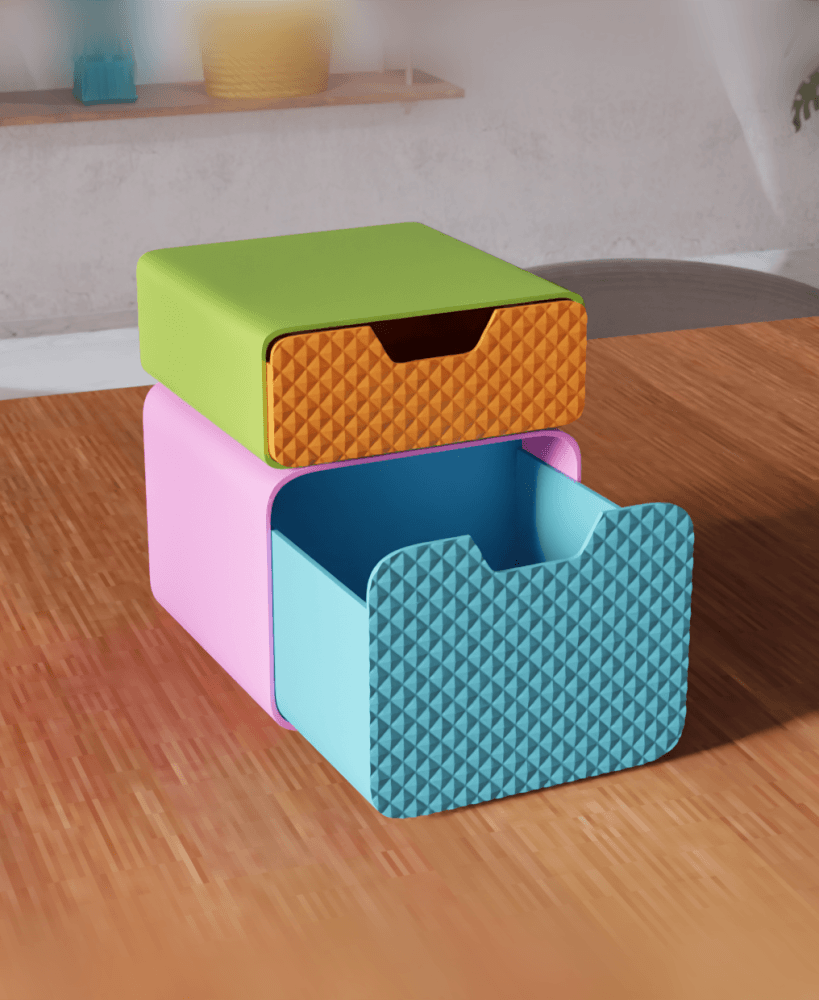 Modular Stackable Storage System 3d model