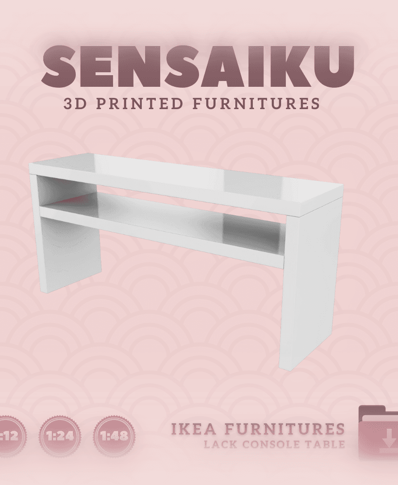 Miniature Replica 02. LACK Console Table for Miniature Dollhouse IKEA 3D - IKEA 3D Print (1:12,24,48 3d model