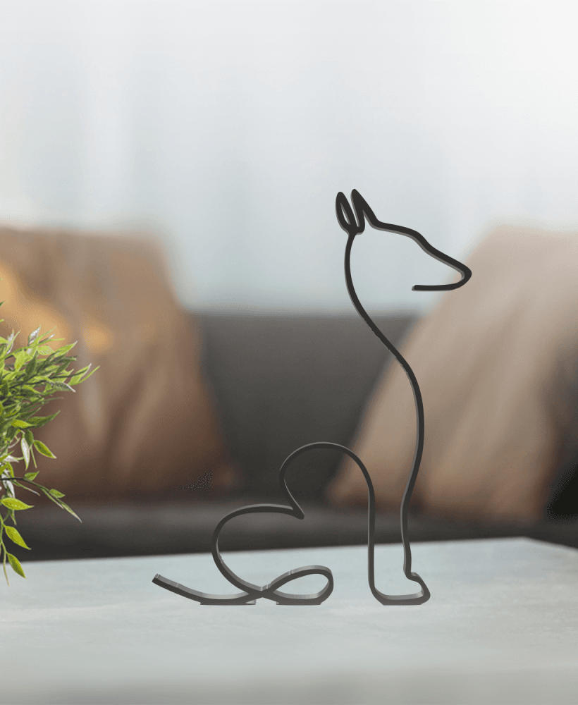 Dog Line Art, Modern, Minimalist 3d model