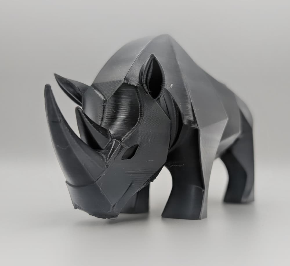 Geo Rhino Sculpture – Modern Animal Art Piece 3d model