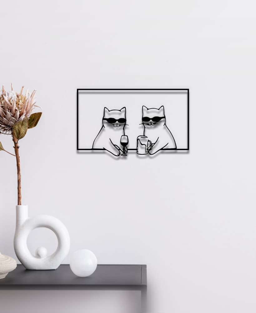 Cat Friends Wall Art 3d model