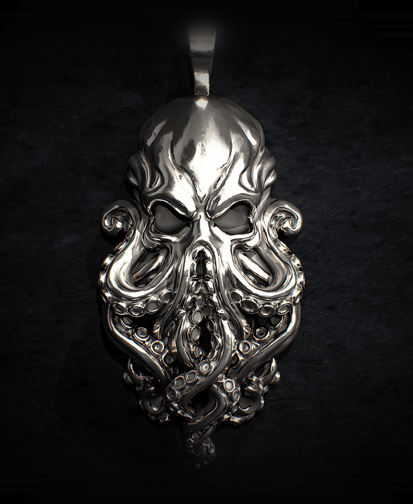 Cthulhu Pendant Deep - Jewelry - Print on Demand 3d model