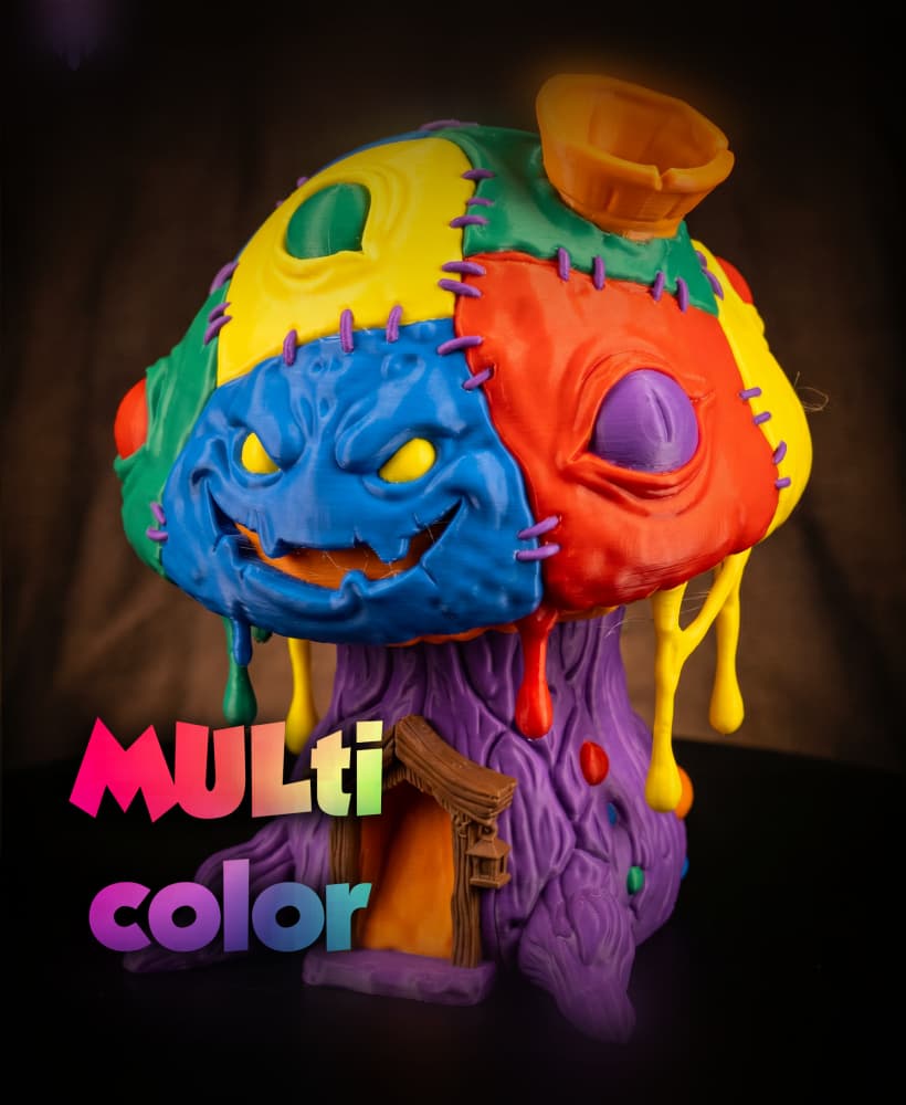 Crazy Mushroom House dice tower 3MF | Fantasy Decor Multi-Color | Functional 3d model