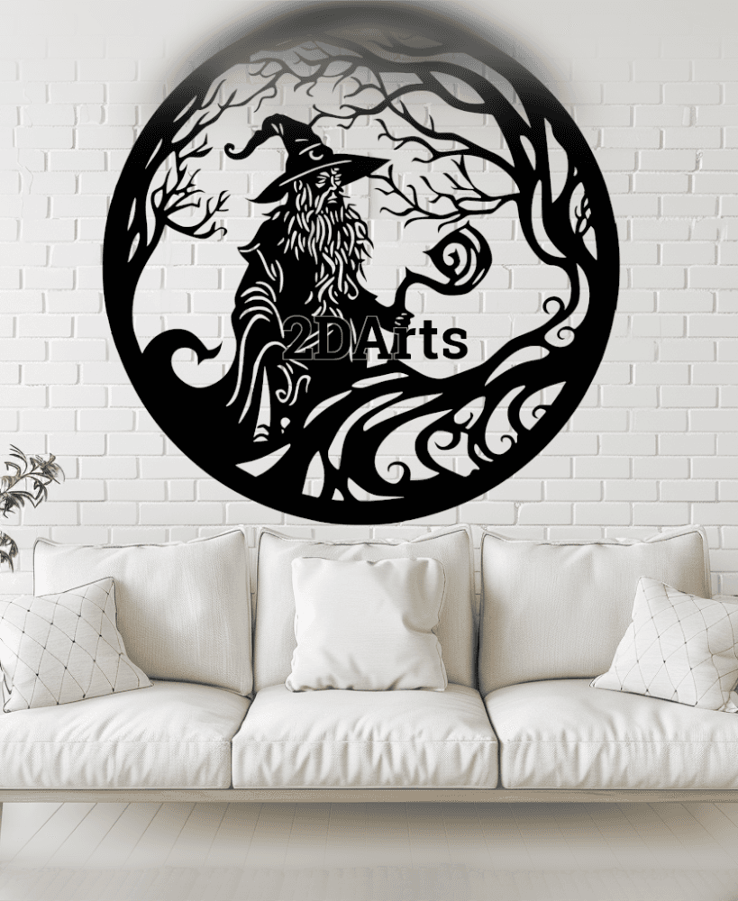 Wizard 2D Wall Art/Window Art - Digital STL & SVG File 3d model