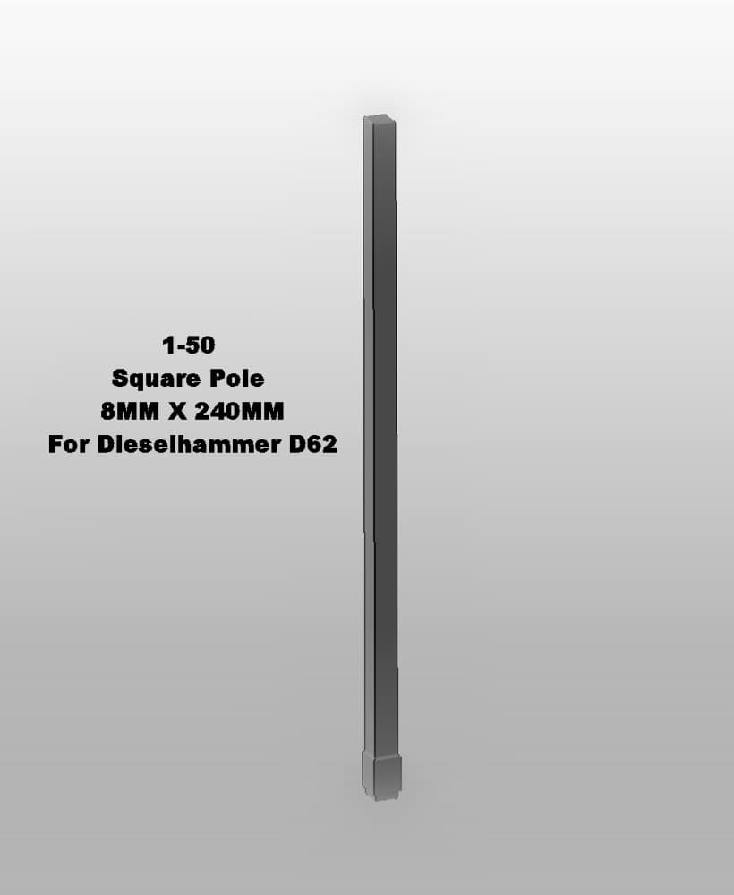 1 - 50 Square Pole 8MM X 240MM.stl 3d model