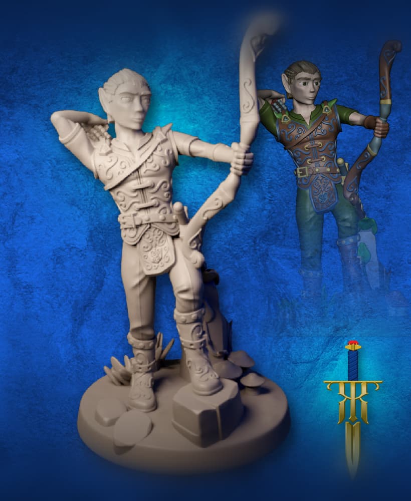 Elf Ranger Male Level 1 - Bow 3d model