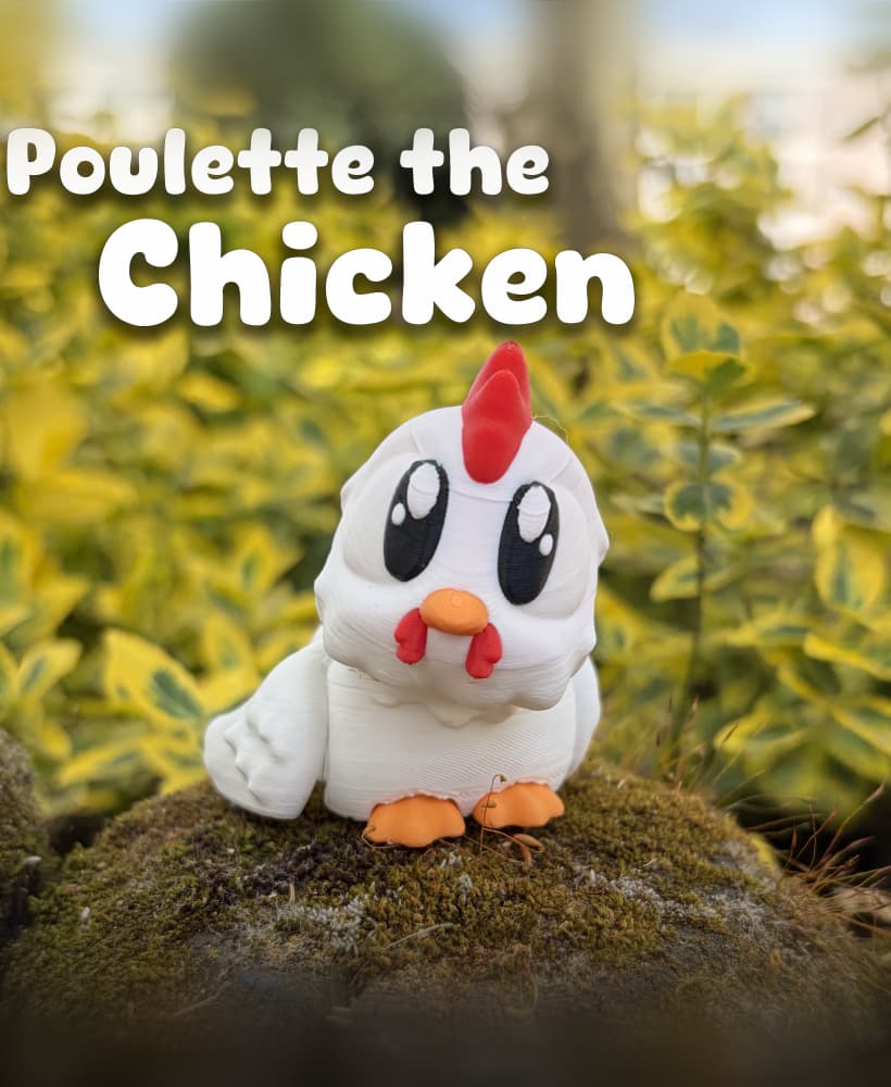 Poulette the Chicken – Flexi Fidget Chicken – 3DPAW 3d model