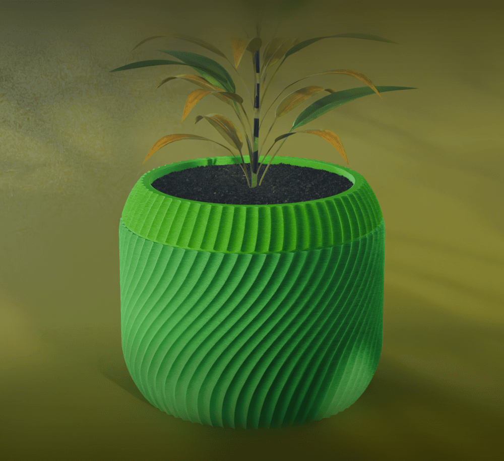 Sei Planter Pot, Scalloped Reverse Bezier | Small, Medium, Large | Self Watering and Drip Tray 3d model