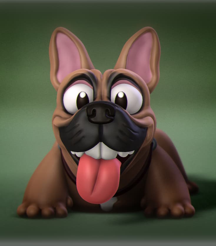 Happy Dogs Frenchie 3d model