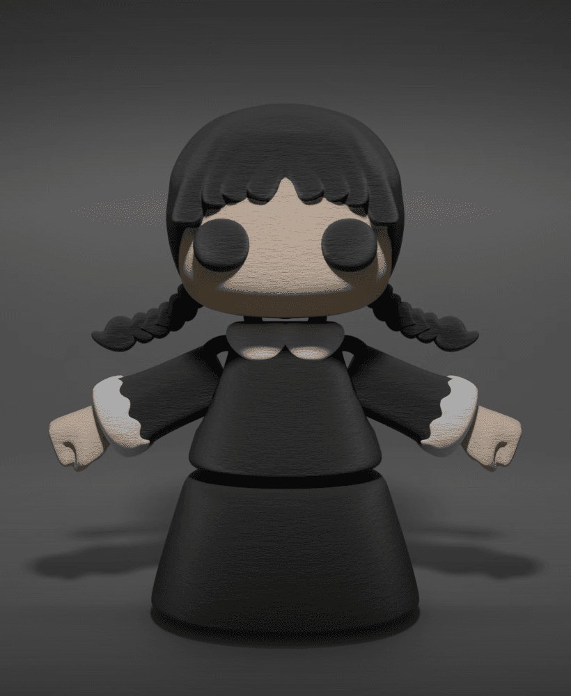 3D Printable Articulated Flexi Wednesday 3d model