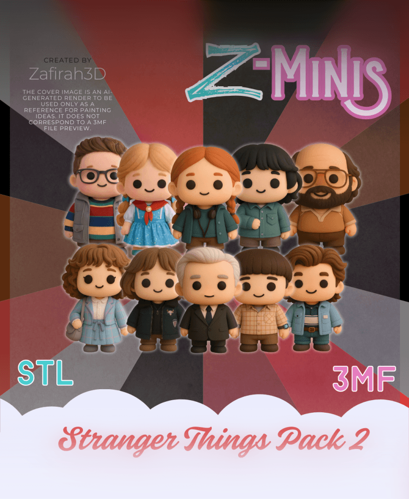 STRANGER THINGS PACK 2 Z-MINIS 3d model