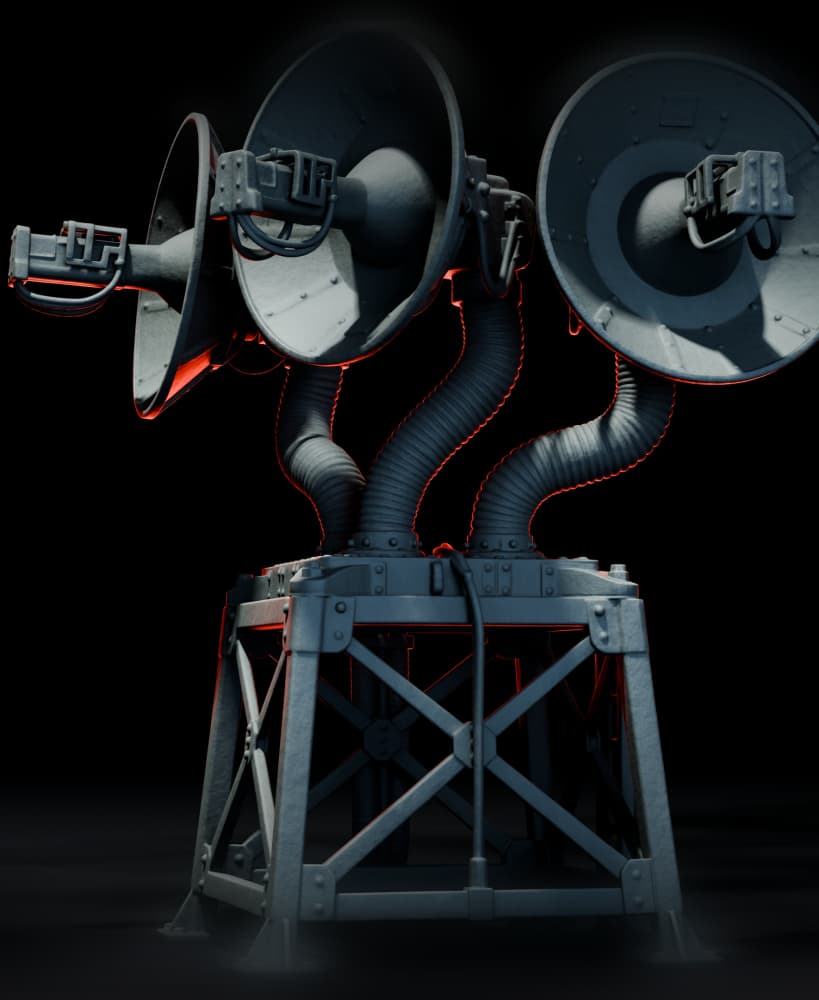 Ultimate Anti-Drone Microwave Battery Terrain (multi-scale STL) 3d model