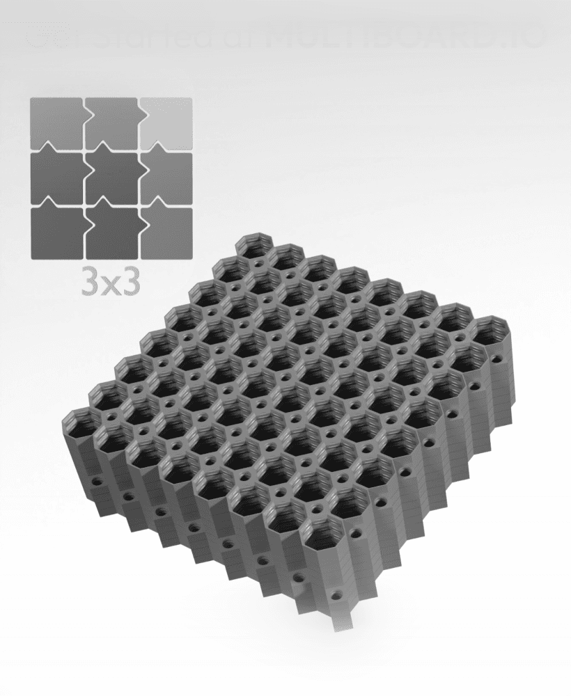 8x8 Legacy Tiles - 3x3 Board - Ironing Stack 3d model