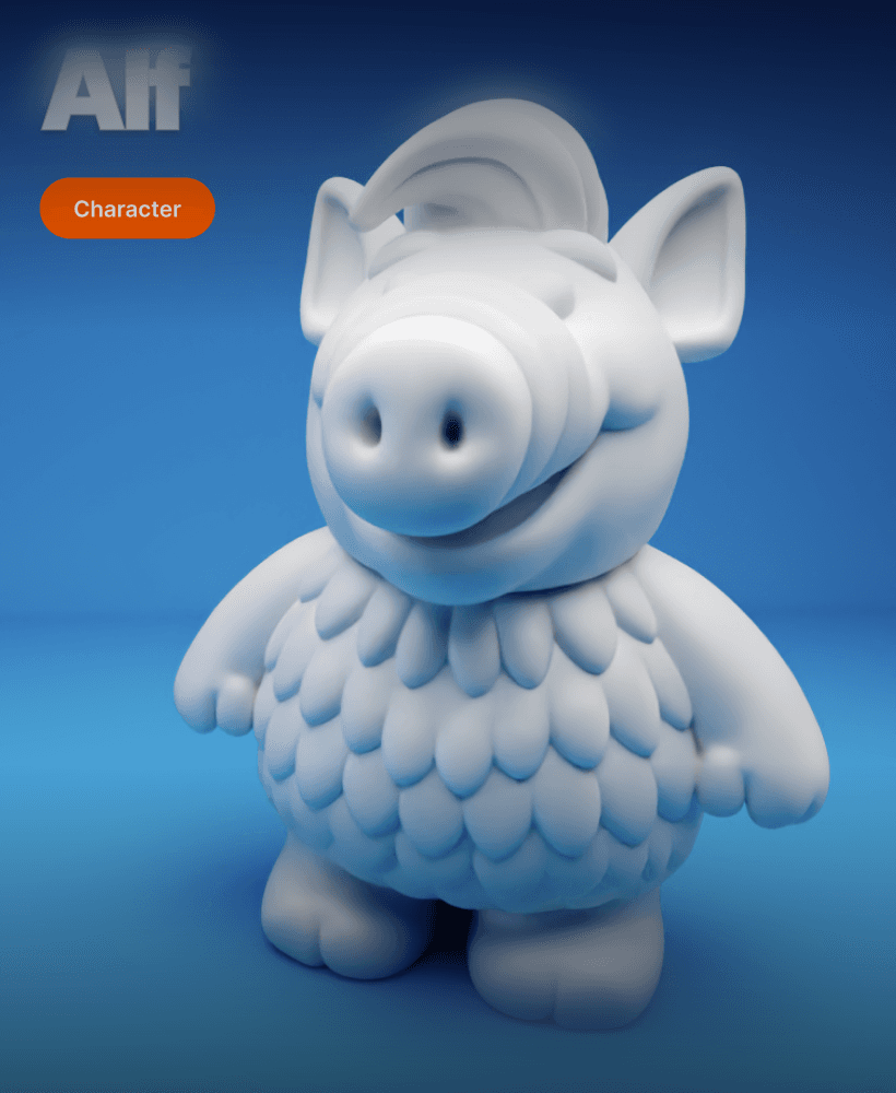 Chubby Alien Figure – Cute ALF Inspired 3D Printable Model 3d model