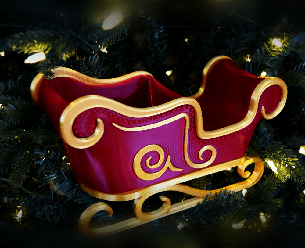 Santa's Christmas Sleigh | Print in Place | No Supports | Happy Holidays 3d model