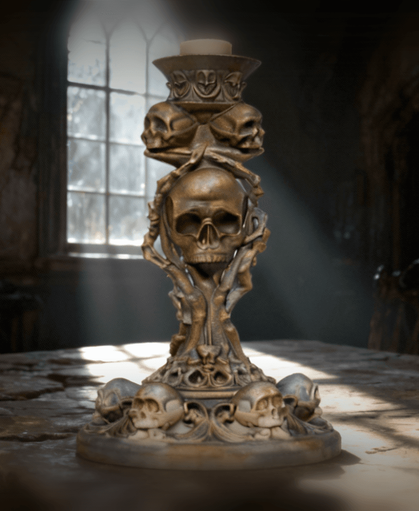 Gothic Skull Candle Holder 3d model