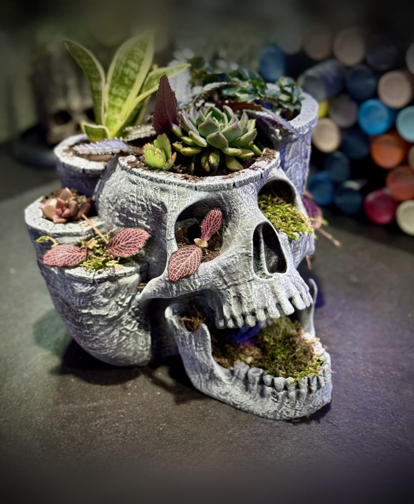 Skull garden planter 3d model